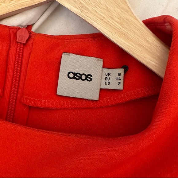 ASOS PEPLUM SHORT SLEEVE TOP IN BURNT RED SIZE 2 - Picture 6 of 6